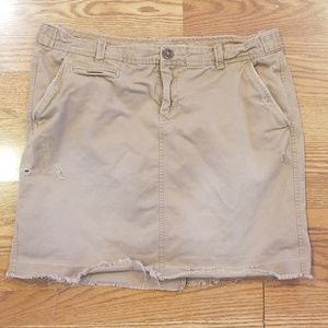 EUC 12 Distressed Dark Khaki Skirt